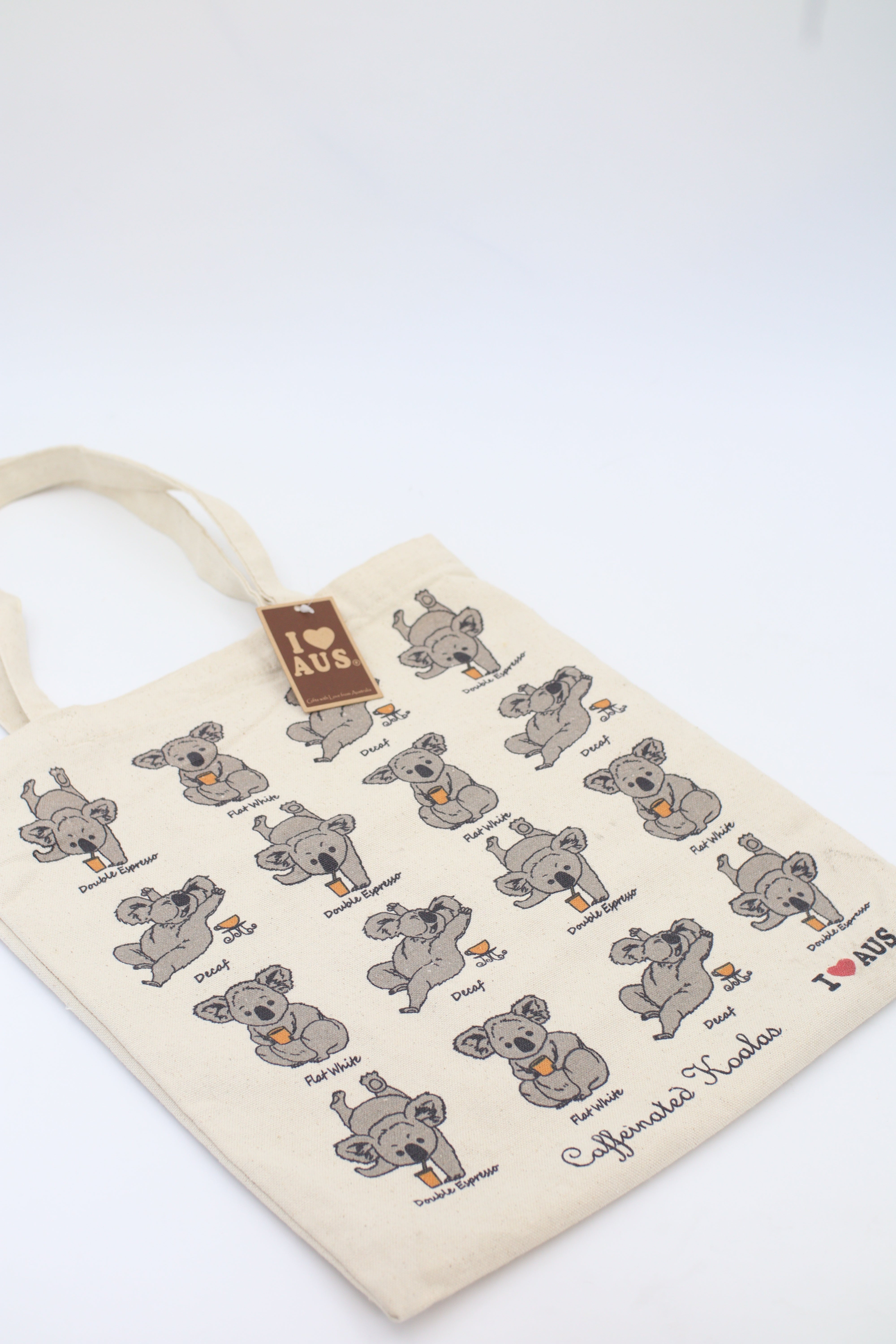 Caffeinated Koala Tote Bags – Australian Tourist Gifts