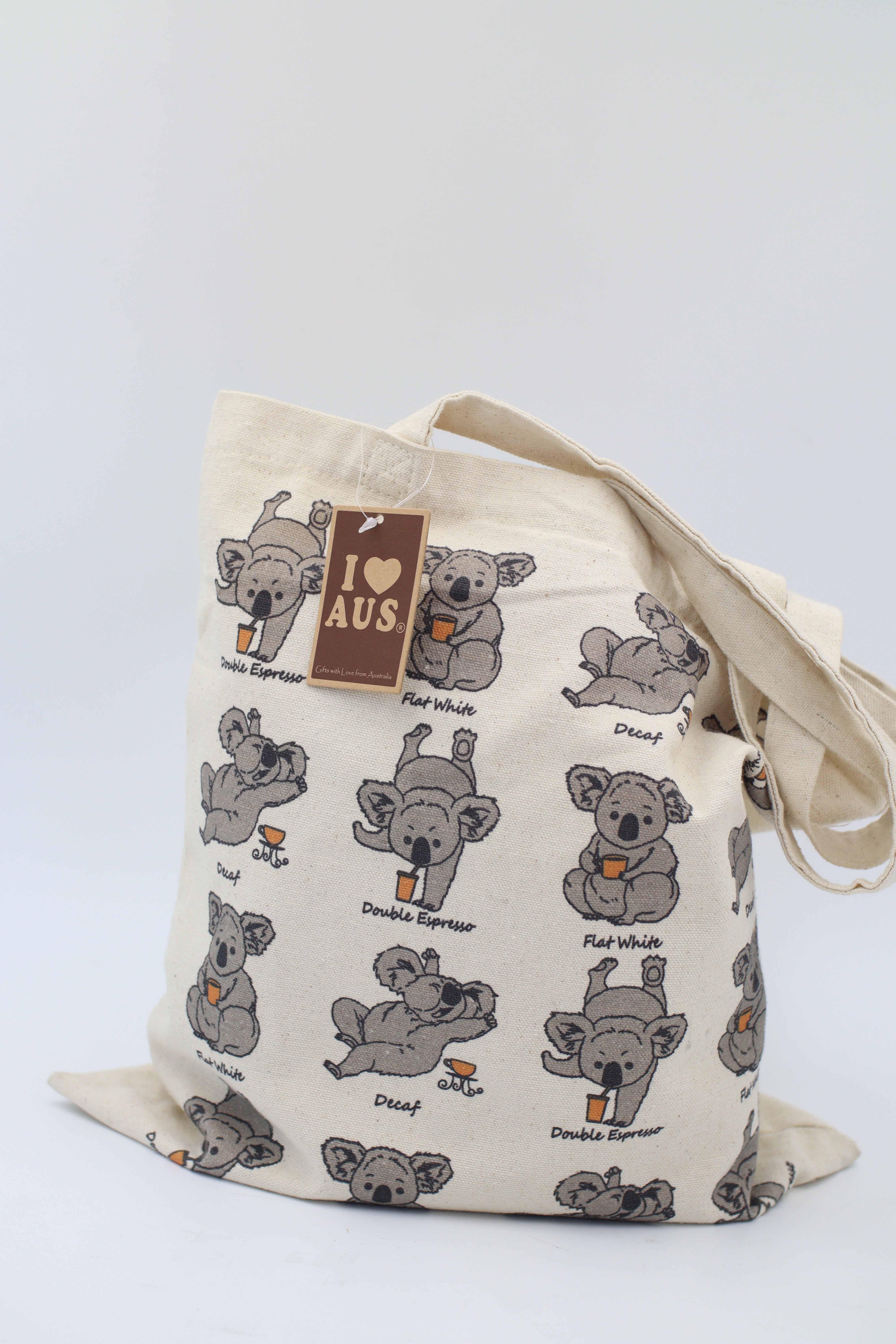 Caffeinated Koala Tote Bags – Australian Tourist Gifts