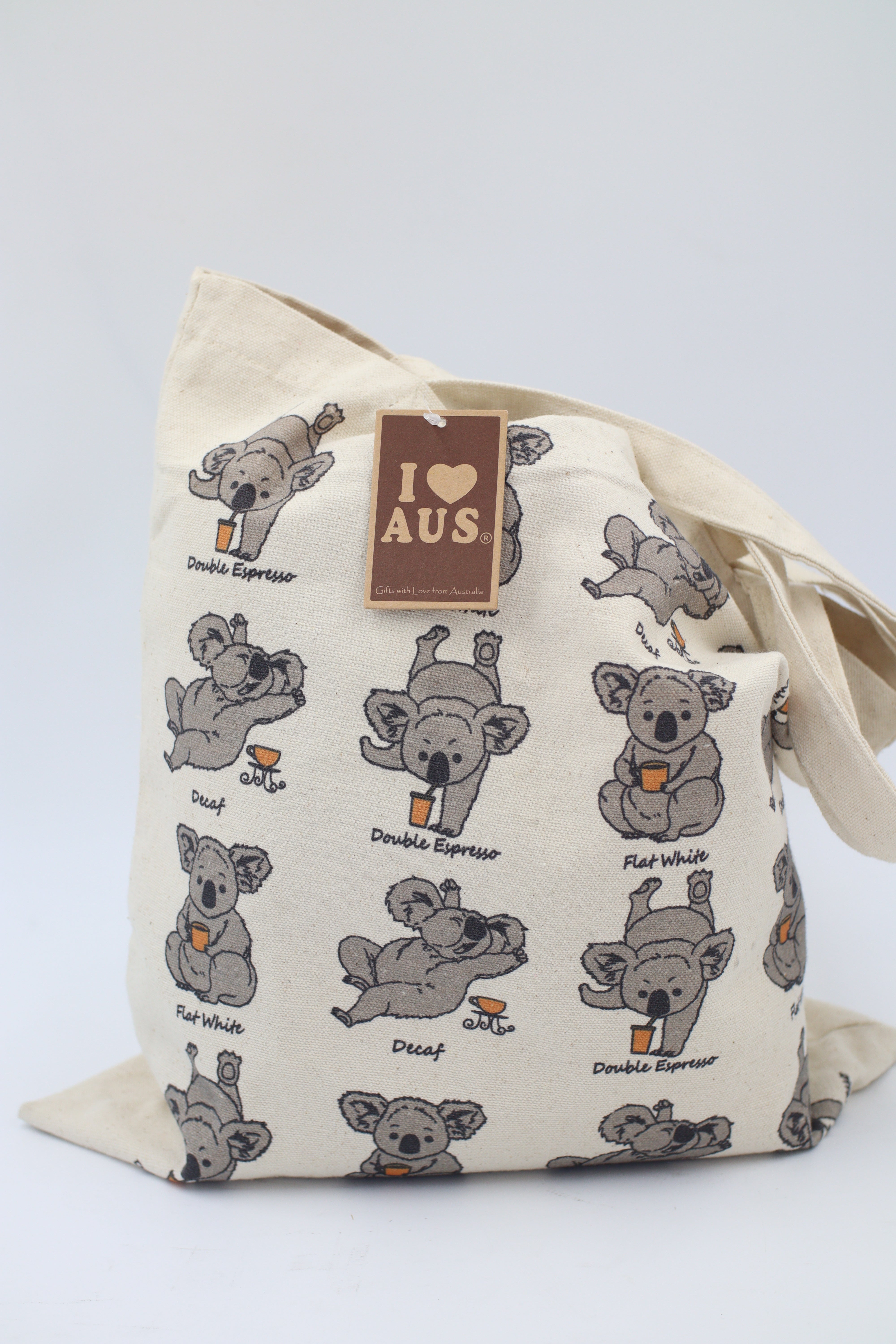 Caffeinated Koala Tote Bags – Australian Tourist Gifts